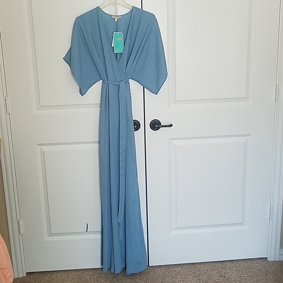 light blue kimono dress